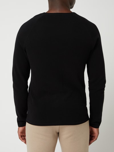 Jack & Jones Sweter z dzianiny z naszywką z logo model ‘HILL’ Czarny 5