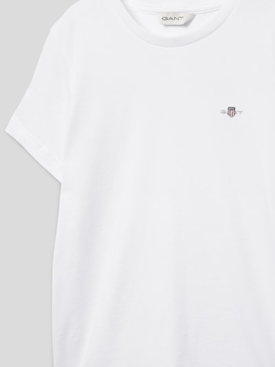 Gant T-shirt z wyhaftowanym logo model ‘SHIELD’ Biały 2