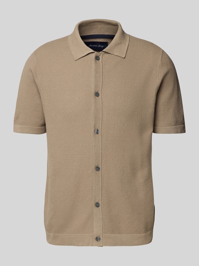Christian Berg Men Freizeithemd mit Knopfleiste Taupe 2