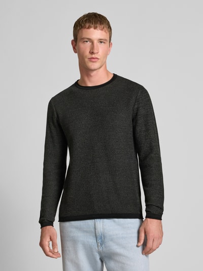 Only & Sons Regular fit gebreide pullover van puur katoen, model 'ERIC' Antraciet gemêleerd - 4