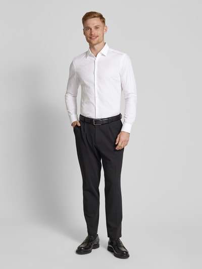 HUGO Slim fit zakelijk overhemd met kentkraag, model 'Kenno' Wit - 1