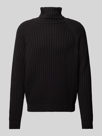 HUGO Rollkragenpullover mit Teilungsnähten Modell 'Sigur' Black 2