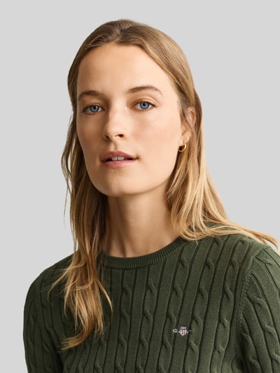 GANT Pullover mit Logo-Stitching Dunkelgruen 3