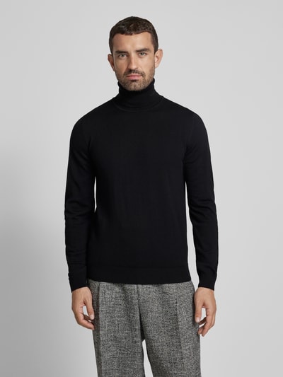 HUGO Wollpullover mit Rollkragen Modell 'San Thomas' Black 4