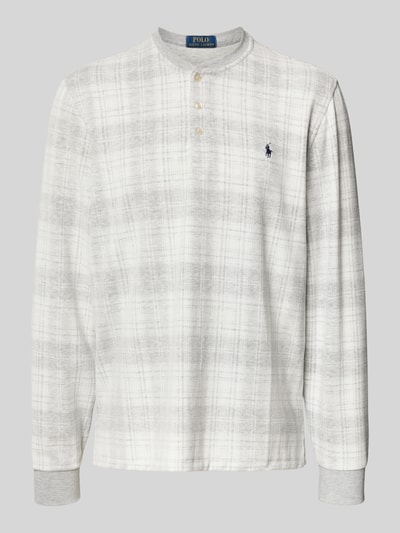 Polo Ralph Lauren Underwear Pyjama-Oberteil mit Knopfleiste und Label-Stitching Hellgrau 1