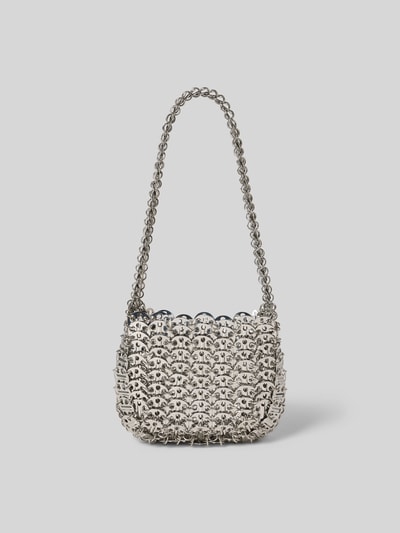 Produktfoto, Crossbody Bag in metallic von Rabanne mit Gliederketten-Optik, silberfarben, Label-Detail, rechteckige Form, strukturierte Oberfläche