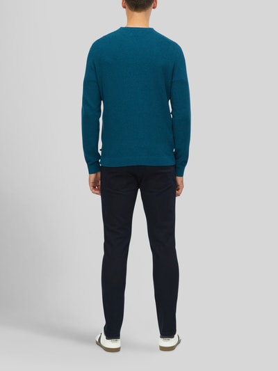 s.Oliver RED LABEL Pullover met structuurbrei-look van pure katoen Bleu - 4