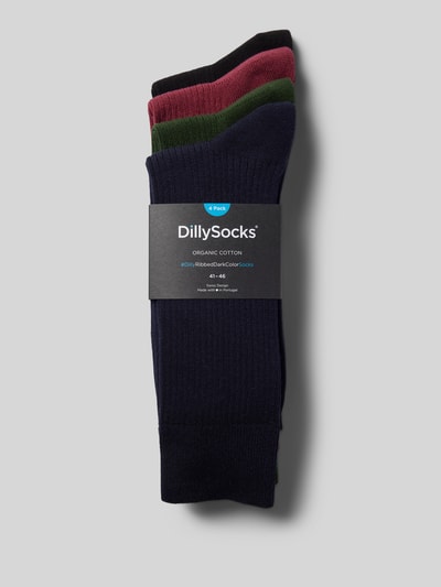 Dilly Socken in Feinripp-Optik im 4er-Pack Black 3