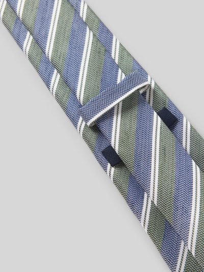 Produktfoto, Krawatte aus Seide-Leinen-Mix im Allover-Look (8 cm) von JOOP! Collection, grün-blau-weiß gemustert, strukturierte Textur, Label-Detail