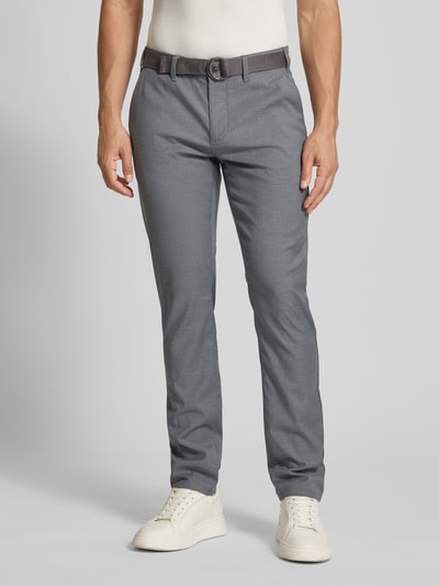 MCNEAL Slim fit pantalon met riem Middengrijs - 4