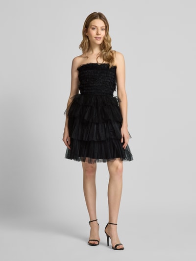 LACE & BEADS Cocktailkleid im Bandeau-Design Black 1