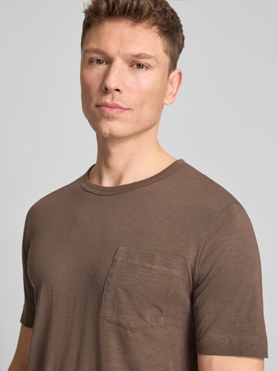 Marc O'Polo Regular Fit T-Shirt aus reiner Baumwolle Dunkelbraun 3