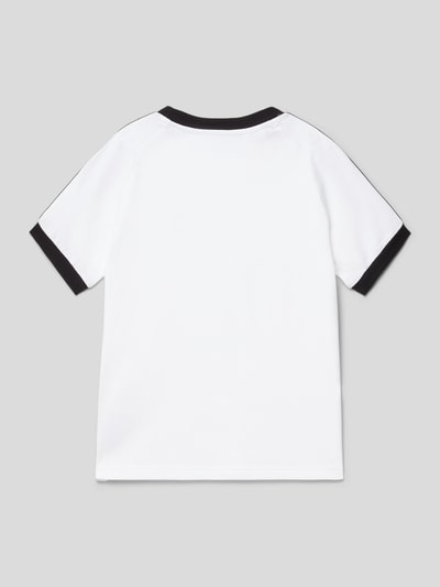 adidas Originals T-Shirt mit Kontraststreifen Weiss 3