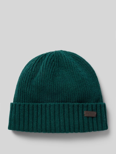 Barbour Beanie mit Label-Badge Gruen 1