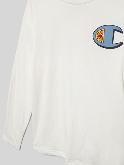 CHAMPION Longsleeve mit Label-Print Ecru 2