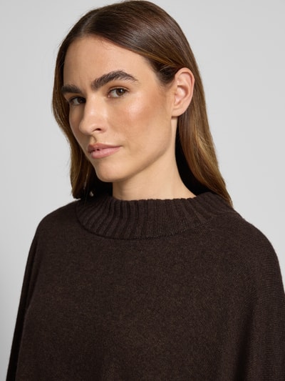 Herzensangelegenheit Poncho aus Baumwoll-Kaschmir-Mix Dunkelbraun 3