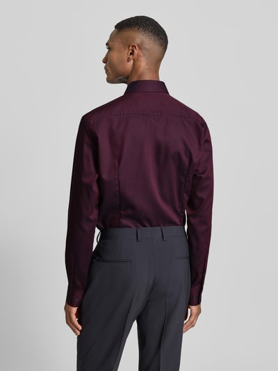 Jake*s Regular fit zakelijk overhemd van katoen met kentkraag Donkerrood - 5