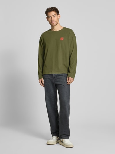 American Vintage Longsleeve mit Label-Print Khaki 1