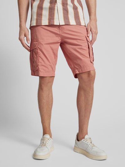 Petrol Regular Fit Cargoshorts mit Gürtel Rot 4