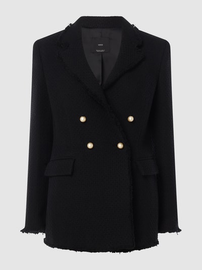 mango black coat gold buttons