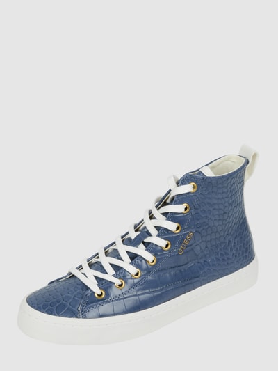 Guess High Top Sneaker in Leder-Optik Modell 'Elga' Hellblau 1