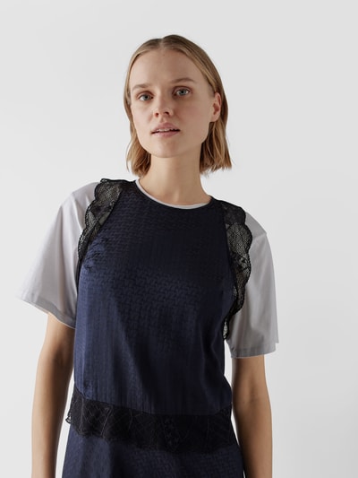 Zadig & Voltaire Seidenkleid mit Allover-Muster Marineblau 3
