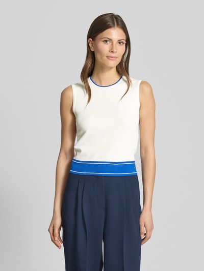 Marc Cain Top z imitacji dzianiny Złamany biały 4