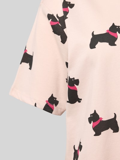 Jake*s Casual Pyjama-Oberteil im Allover-Look mit Rundhalsausschnitt Hellrosa 2