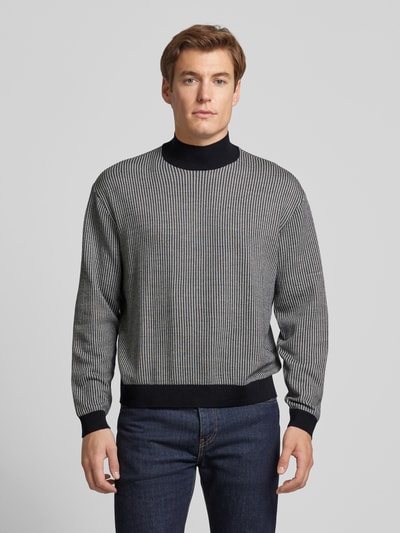 Emporio Armani Strickpullover mit gerippten Abschlüssen Marine 4