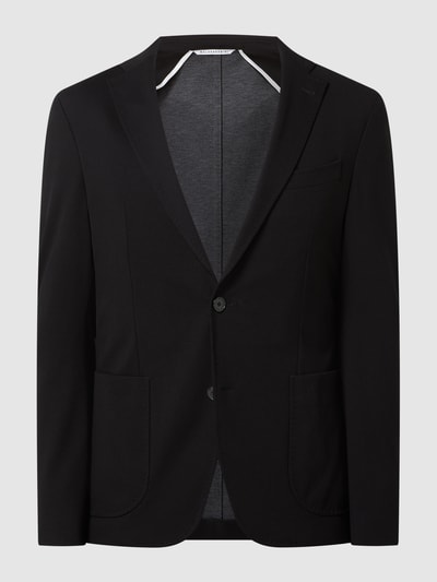 Baldessarini Slim fit 2-knoops colbert met broche, model 'Seba' Zwart - 2