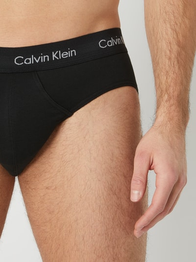 Calvin Klein Underwear Slipy z bawełny mieszanej w zestawie 3 szt. Niebieski 7