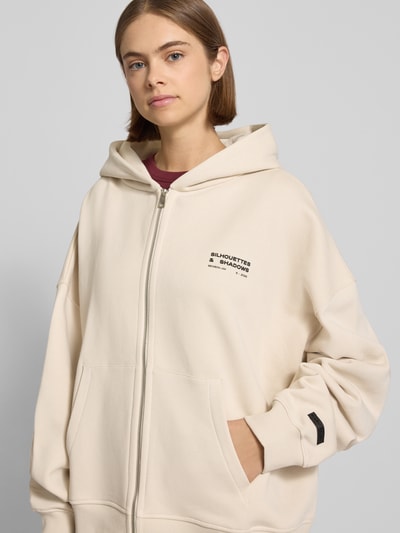 Karo Kauer Bluza rozpinana o kroju oversized z kieszenią kangurką Beżowy 3