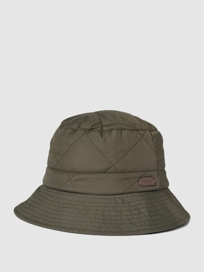 Barbour Bucket Hat mit Label-Patch Modell 'Burford' Oliv 1