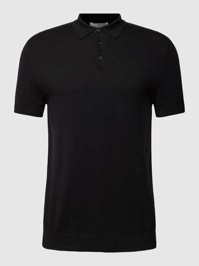 SELECTED HOMME Poloshirt mit kurzer Knopfleiste Modell 'BERG' Black 2