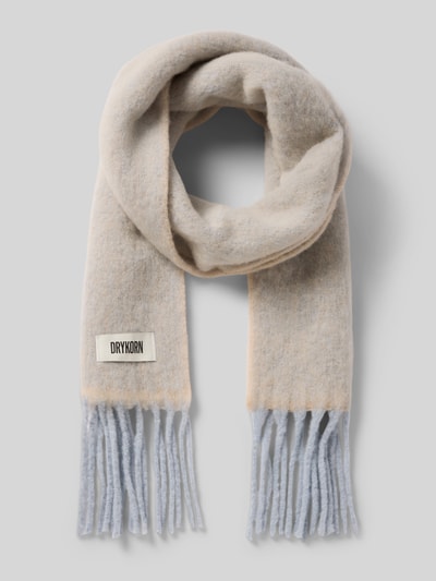 Drykorn Schal aus Alpaka-Mix mit Fransen Modell 'BEAUT' Hellblau Melange 1