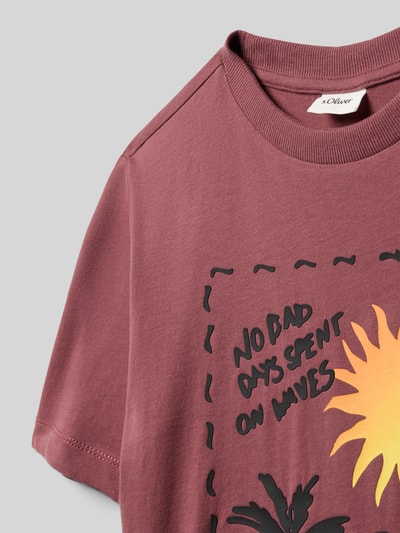 Productfoto, Regular Fit T-shirt uit puur katoen van s.Oliver RED LABEL voor kinderen in look: effen met motiefprint, ronde hals, korte mouw, zachte textuur