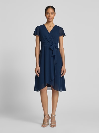 Christian Berg Cocktail Cocktailkleid in Wickel-Optik Marine 4