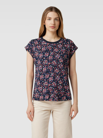 T-Shirt mit floralem Muster (marineblau) online kaufen