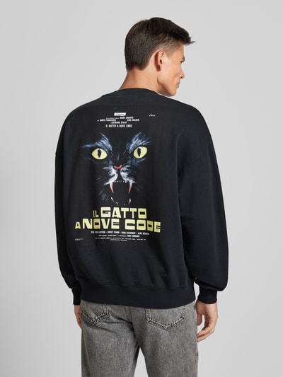 HUGO Sweatshirt met labelprint, model 'Dargentix' Zwart - 5