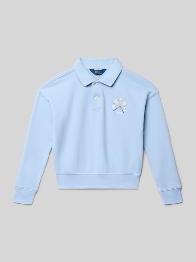 Polo Ralph Lauren Teens Cropped Sweatshirt mit Polokragen Bleu 1