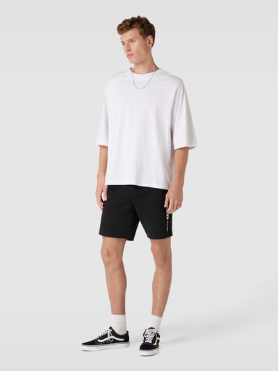 JACK & JONES Szorty z dzianiny dresowej z nadrukiem z logo Czarny 1