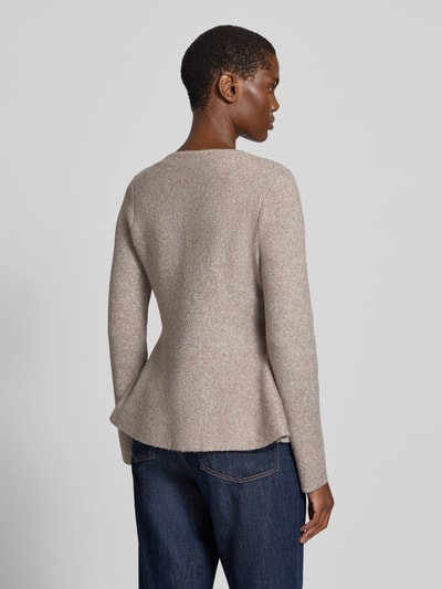 VERO MODA Regular fit gebreid jack met enkelrijige knoopsluiting model 'DOFFY' Taupe gemêleerd - 5