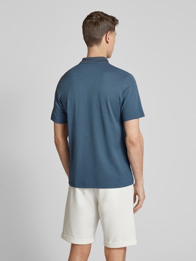 RAGMAN Regular fit poloshirt met all-over motief Marineblauw - 5