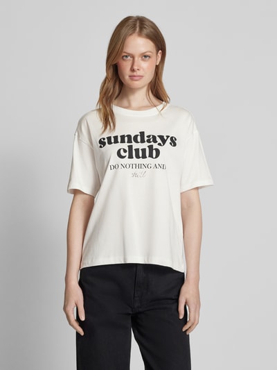 Smith and Soul T-Shirt mit Statement-Print Offwhite 4