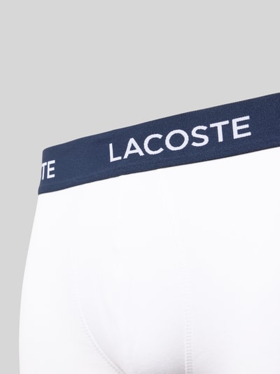 Lacoste Obcisłe bokserki z elastycznym paskiem z logo w zestawie 5 szt. Biały 2