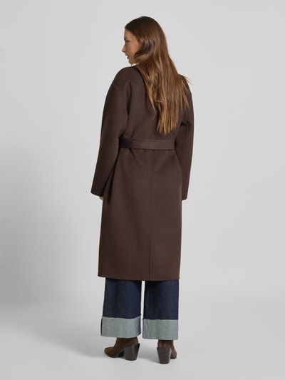 Marc O'Polo Relaxed Fit Mantel aus Woll-Mix Dunkelbraun 5