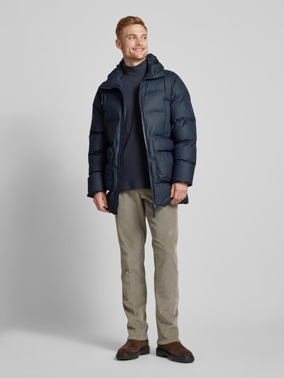 RAINS Regular fit gewatteerd jack met capuchon, model 'ALTER' Marineblauw - 1