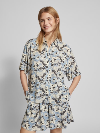 JAKE*S STUDIO WOMAN Overhemdblouse met all-over motief Antraciet - 4