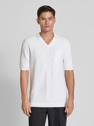 HUGO Koszulka polo kroju regular fit z fakturowanym wzorem model ‘Spato’ Biały 4