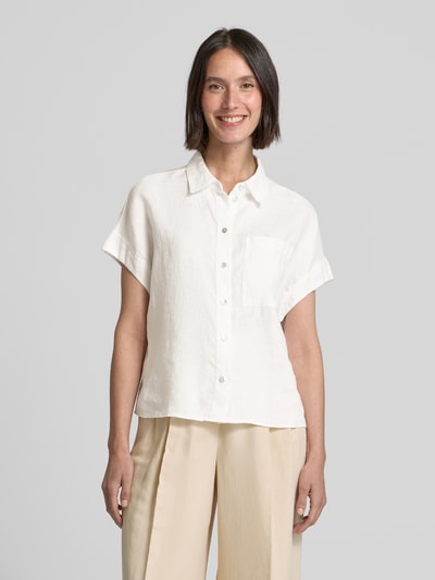 OPUS Slim fit linnen blouse met 1/2-mouwen, model 'Felisa' Offwhite - 4